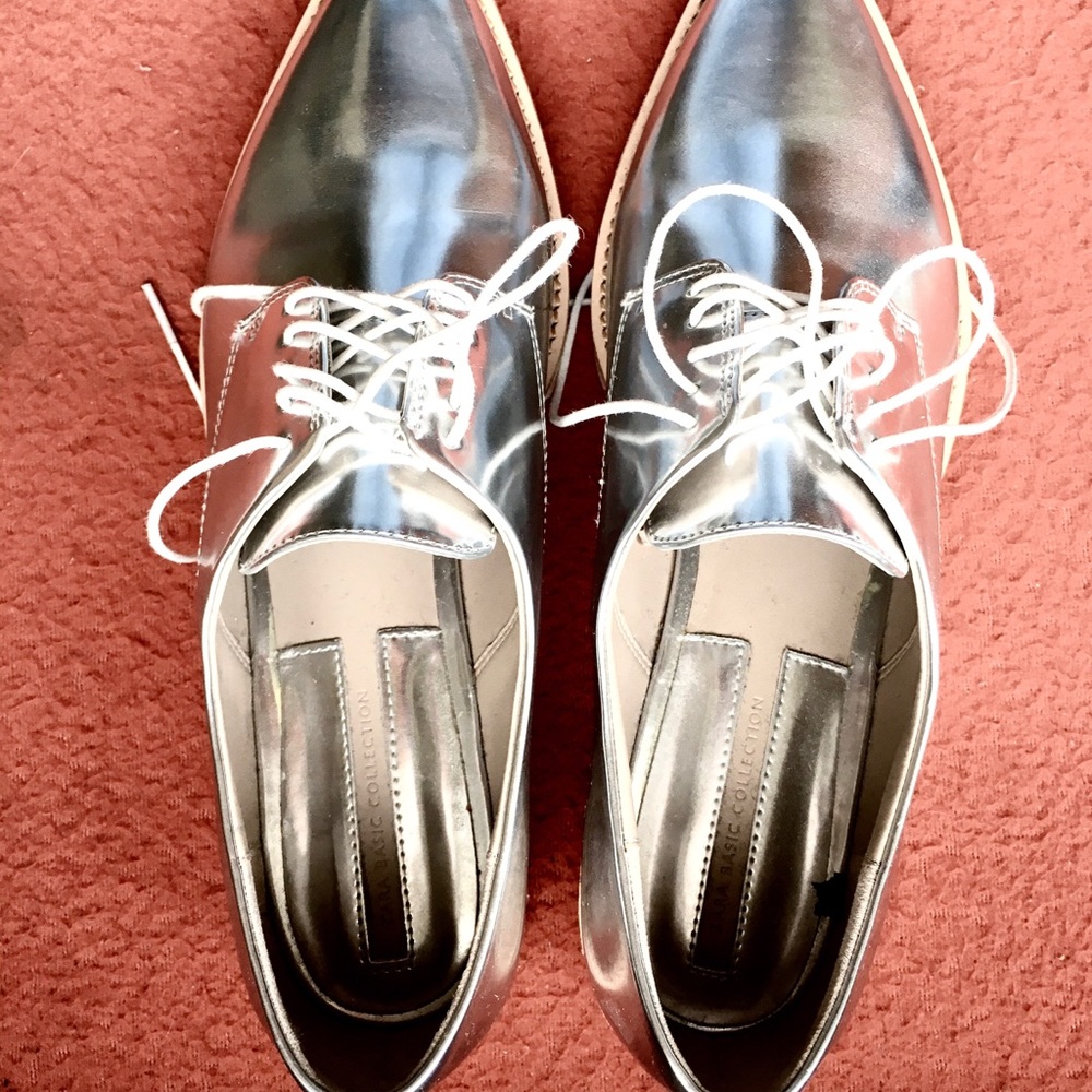 Zara Basic Collection Silver Brogues - image 1